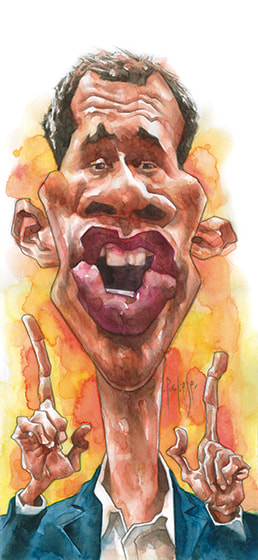 Caricatura de Juan Guaidó por David Pugliese. Publicada en la revista el jueves.
